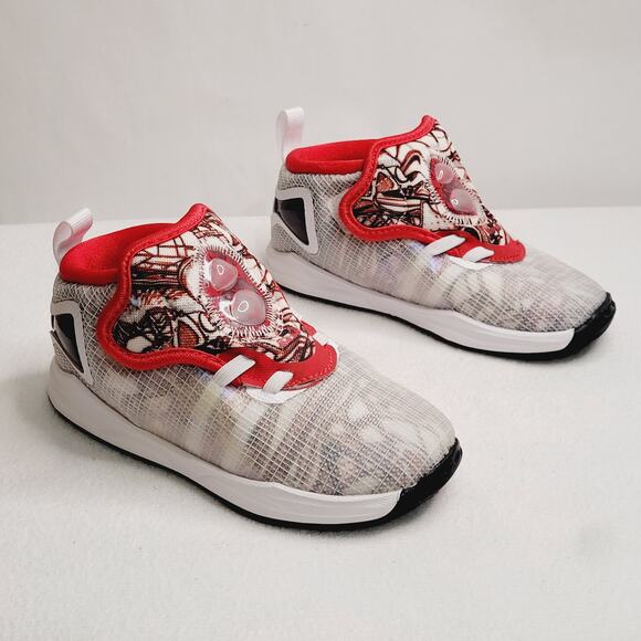 Nike Lebron 19 Sketch white and red toddler sneakers size 10 - Picture 1 of 7